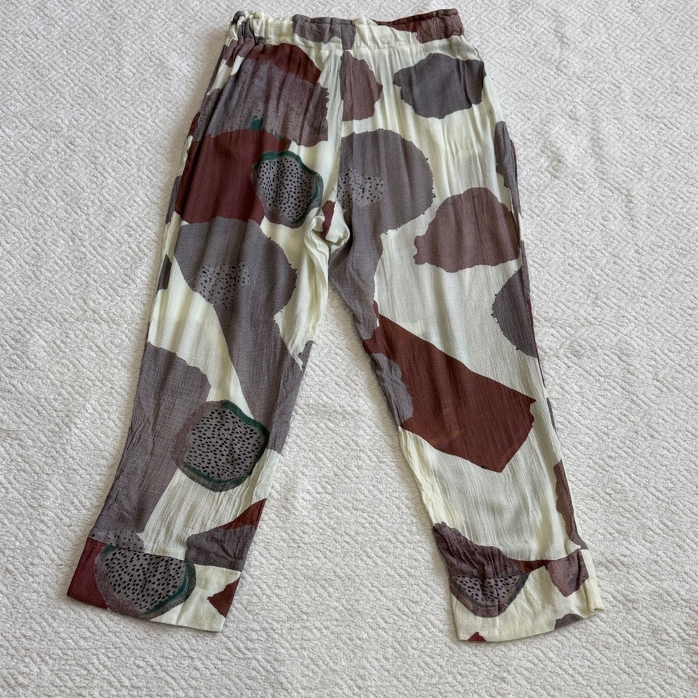 Anthropologie Maria Stanley high-waisted flowy pants Sz M - Picture 6 of 7